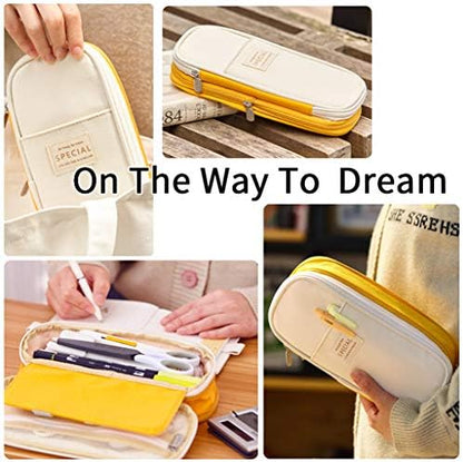 EASTHILL Big Capacity Pencil Pen Case Office College School Large Storage High Capacity Bag Pouch Holder Box Organizer