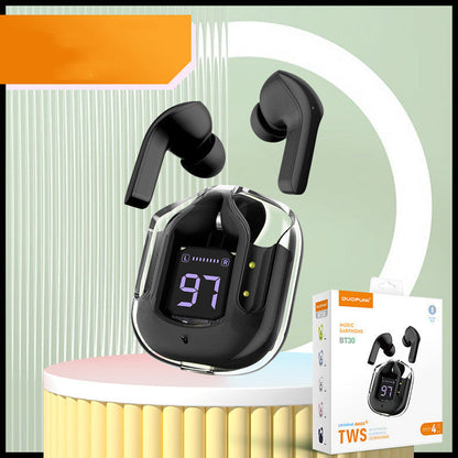 Premium Mini Transparent Wireless Earbuds - Bluetooth 5.3 ENC Noise Cancelling Headphones with Digital Display