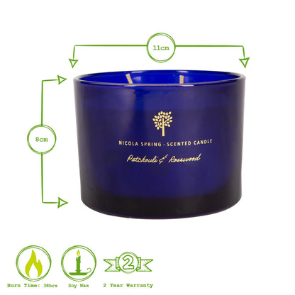350g Double Wick Patchouli & Rosewood Soy Wax Scented Candle