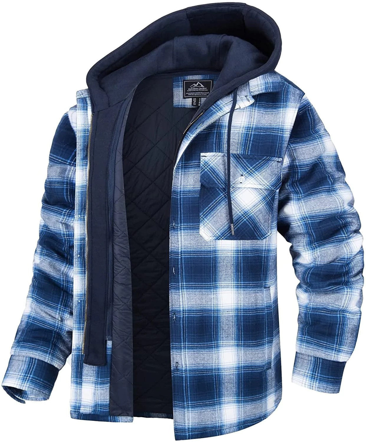 The Winter Layer – Men’s Plaid Hooded Padded Coat