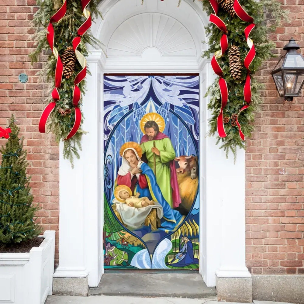 Christmas Curtain Decoration Hanging Cloth Background