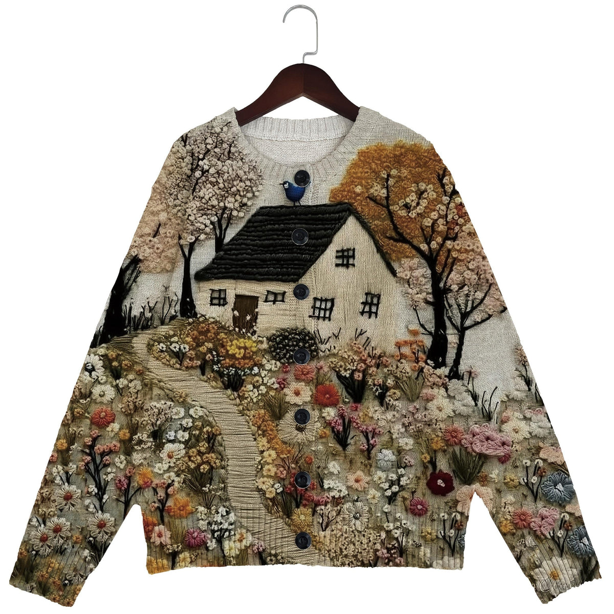 Color Printed Light And Transparent Sweater