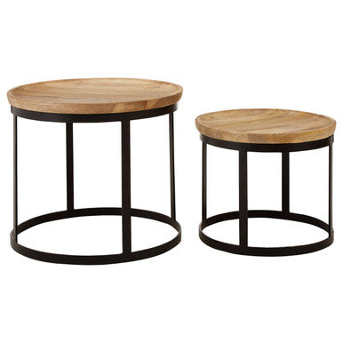 Boho Set Of Two Mango Wood Nesting Tables