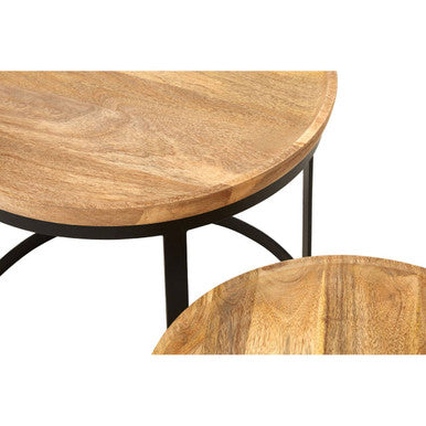 Boho Set Of Two Mango Wood Nesting Tables