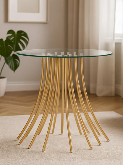 Kensington Townhouse Glass Top and Gold Base Side Table