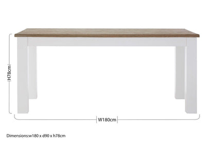 Hampstead Oak Top White Dining Table