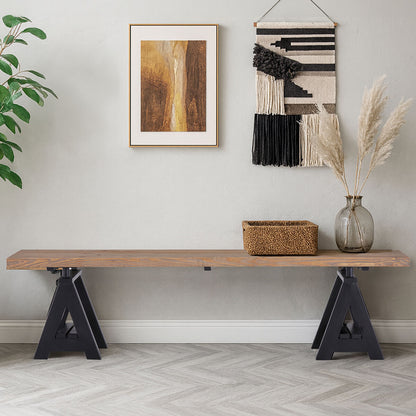 Hampstead Black Wood Bench