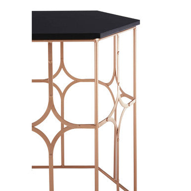 Lexa Rose Gold and Black Set Of Two Side Tables