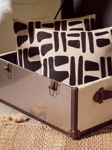 Kensington Townhouse Brown And White Genuine Cowhide Storage Trunk