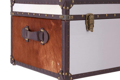 Kensington Townhouse Brown And White Genuine Cowhide Storage Trunk