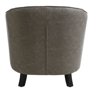 Derby Grey Faux Leather Tub Chair With Footstool