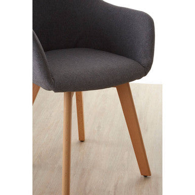 Stockholm Grey Fabric Dining Chair with Beechwood Legs