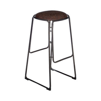 Dalston Mocha Bar Stool With Gunmetal Legs