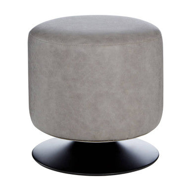 Dalston Ash Grey Faux Leather Pouffe