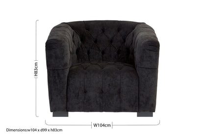 Fenton Black Fabric Armchair