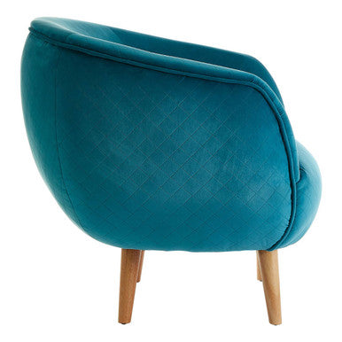 Oscar Teal Fabric Curved Lounge Chair