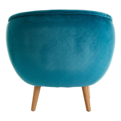 Oscar Teal Fabric Curved Lounge Chair