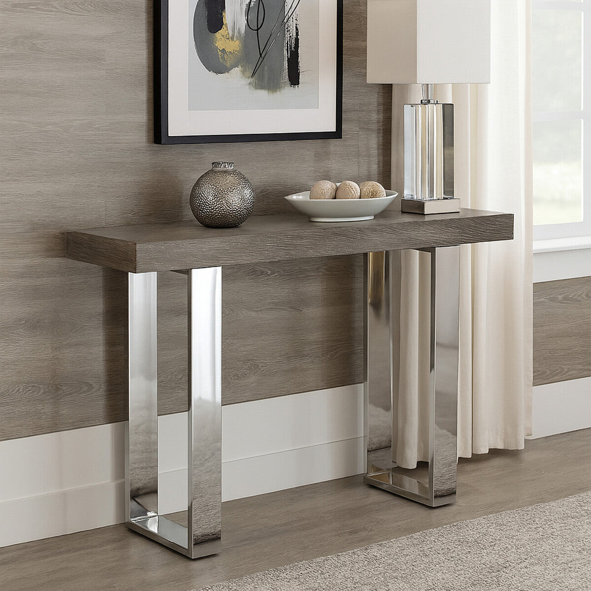 Ulmus Grey Elm Wood Console Table