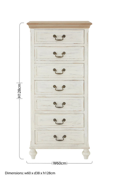 Hendra Antique Style Chest of 7 Drawers