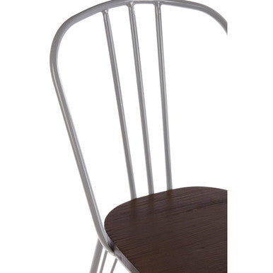 District Grey Metal Frame And Elm Wood Chair