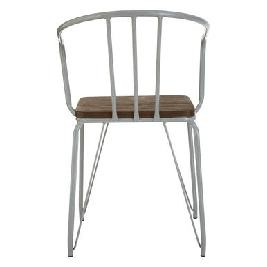 District Grey Metal And Elm Wood Armchair