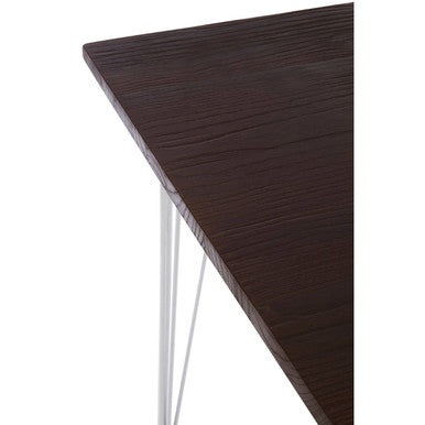District Chrome Metal And Elm Wood Table