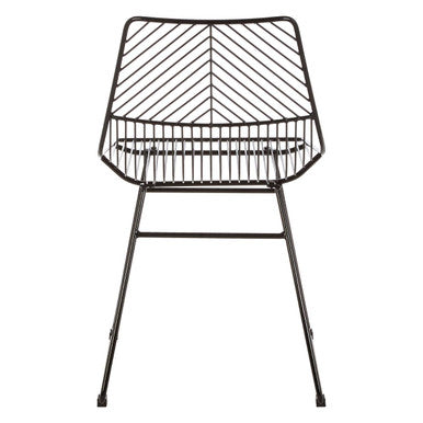 District Small Black Metal Wire Chair