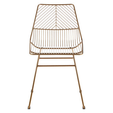 District Small Gold Finish Metal Wire Chair