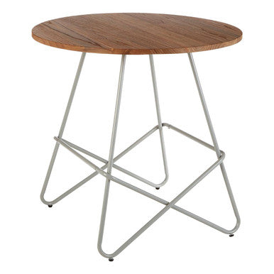 District Grey Metal And Elm Wood Round Dining Table