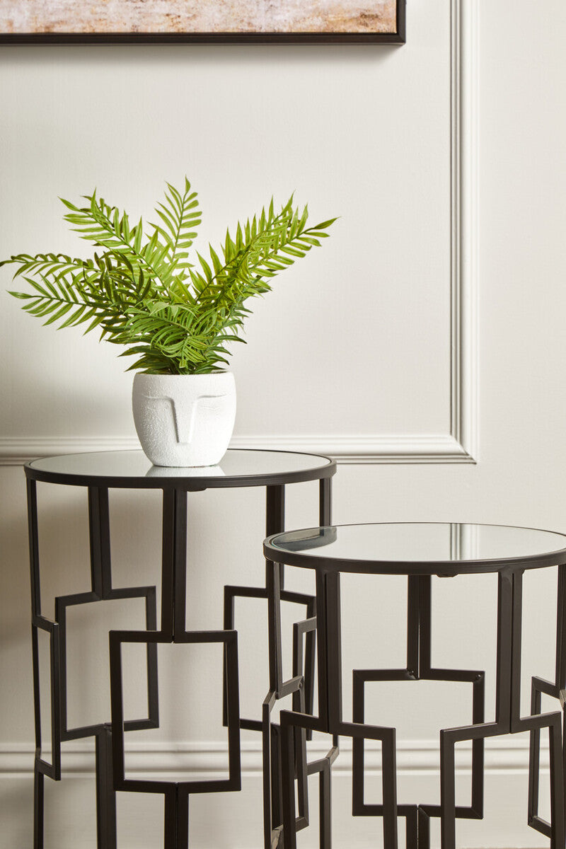 Avantis Set of 2  Square Design Black Tables