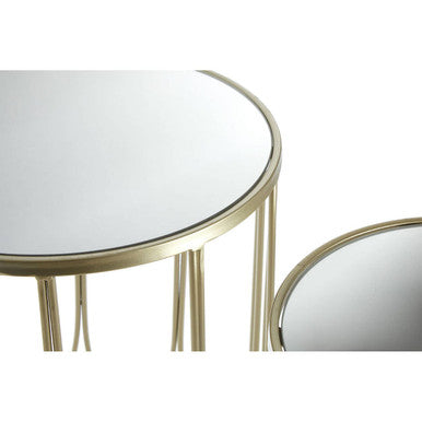 Avantis Set of 2 Mirror Top Champagne Side Tables