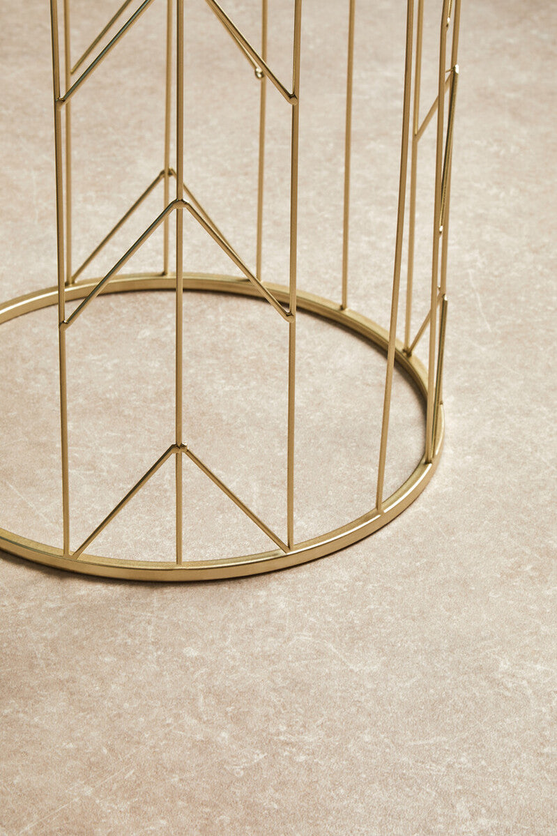 Avantis Art Deco Set of 2 Champagne Side Tables