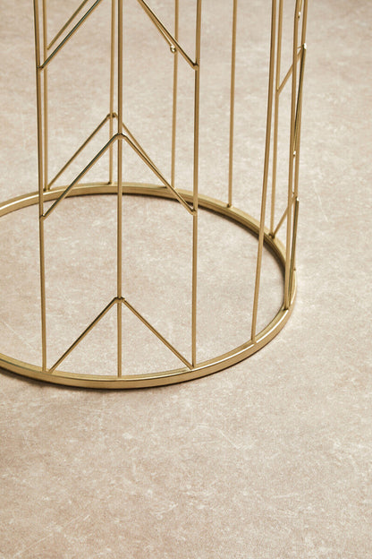 Avantis Art Deco Set of 2 Champagne Side Tables