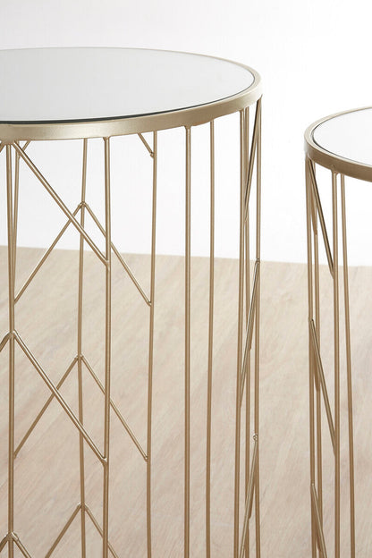 Avantis Art Deco Set of 2 Champagne Side Tables