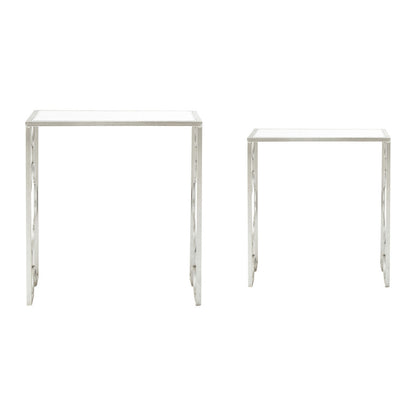 Merlin Set Of Two Silver Leaf Side Tables