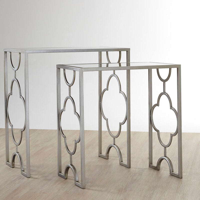Merlin Set Of Two Silver Leaf Side Tables