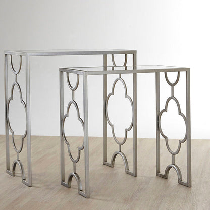 Merlin Set Of Two Silver Leaf Side Tables
