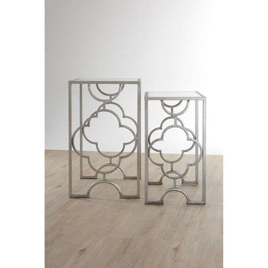 Merlin Set Of Two Silver Leaf Side Tables