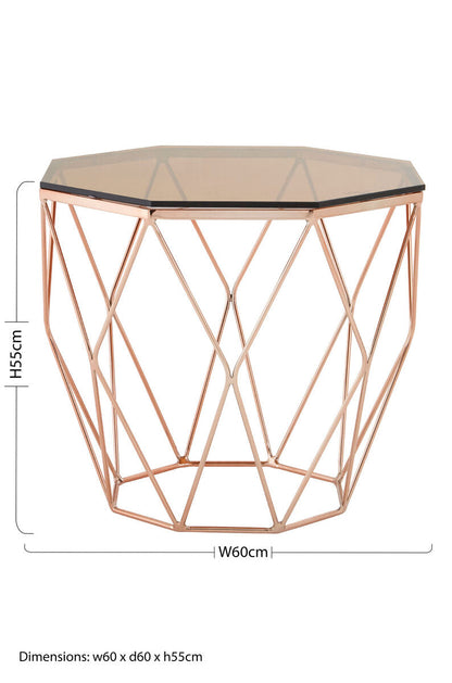 Allure End Table With Rose Gold Base