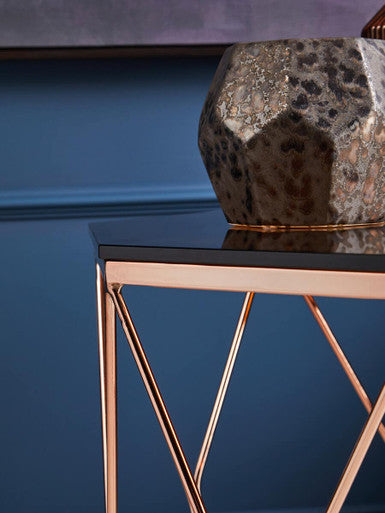 Allure End Table With Rose Gold Base