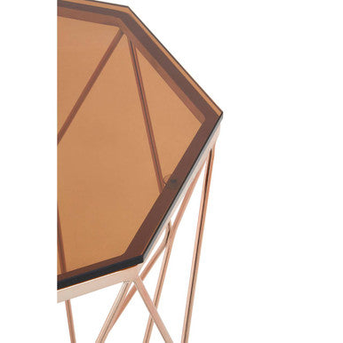Allure End Table With Rose Gold Base