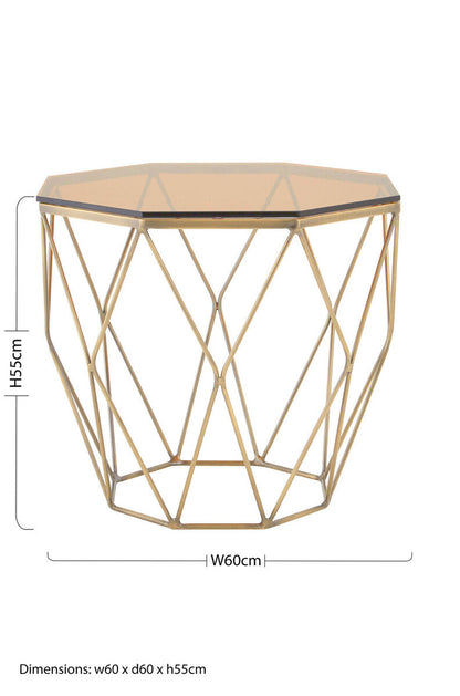 Allure End Table With Brushed Bronze Base