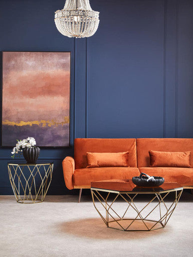 Allure End Table With Brushed Bronze Base