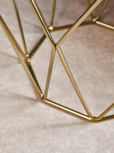 Allure End Table With Brushed Bronze Base