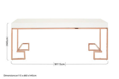 Allure Rose Gold Angled Legs Coffee Table