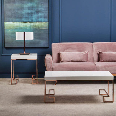 Allure Rose Gold Angled Legs Coffee Table