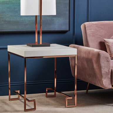 Allure Rose Gold Angled Legs End Table