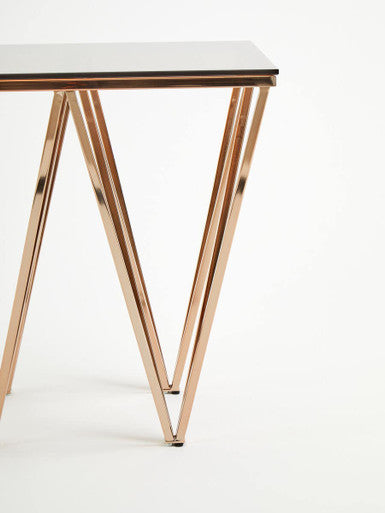 Allure Rose Gold Prismatic Legs End Table