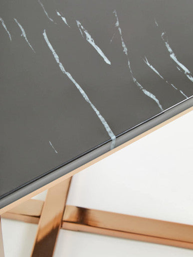 Allure Square Black Faux Marble End Table