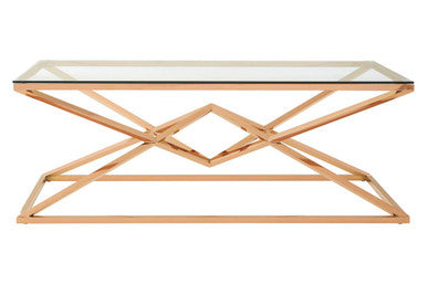 Allure Corseted Rose Gold Coffee Table